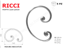 Riccio a "C" in piatto liscio 12x6 tipo 281 mis.100x140