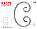Riccio a "C" in piatto liscio 12x6 tipo 442 mis.100x150