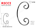 Riccio a "C" in piatto liscio 12x6 tipo 443 mis.100x200