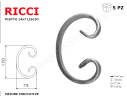 Riccio a "C" in piatto liscio 14x7 tipo 253 mis.77x120