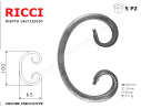 Riccio a "C" in piatto liscio 14x7 tipo 410 mis.60x100
