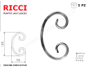 Riccio a "C" in piatto liscio 14x7 tipo 441 mis.75x125