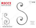Riccio a "S" in piatto liscio 12x6 tipo 435 mis.100x200