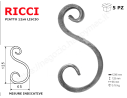 Riccio a "S" in piatto liscio 12x6 tipo 446 mis.65x125
