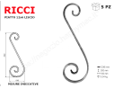 Riccio a "S" in piatto liscio 12x6 tipo 450 mis.100x300