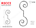 Riccio a "S" in piatto liscio 12x6 tipo 459 mis.100x300