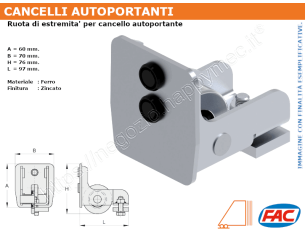 Ruota di estremità zincata per binario serie 900S - accessori fac