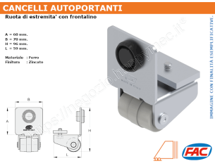 Ruota di estremita zincata per rotaia serie 900S - accessori fac