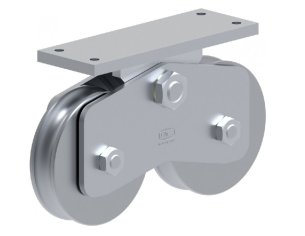 Ruota doppia zincata diametro 120x30 gola d.20 a bilanciere