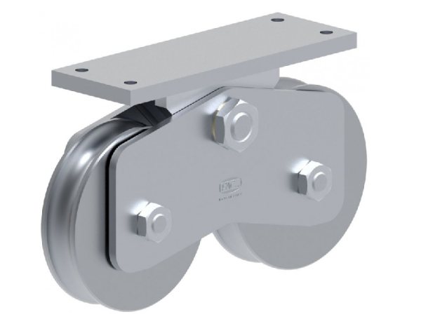 Ruota doppia zincata diametro 200x30 gola d.20 a bilanciere