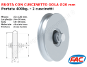 Ruota inox diametro 120x30 gola d.20 accessori per cancello