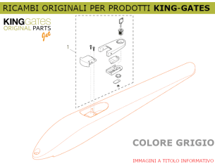 1) Ricambio KINGgates - Maniglia di sblocco per JET colore