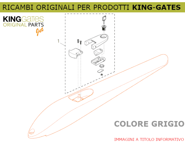 1) Ricambio KINGgates - Maniglia di sblocco per JET colore