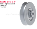 Ruota zincata d.90x25 gola "V" con ingrassatore - ccessori fac