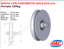 Ruota zincata diametro 75x21 gola diam. 16 - accessori fac