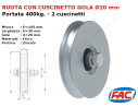 Ruota zincata diametro 160x30 gola d.20 accessori per cancello