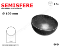 Semisfera vuota liscia diam.100mm conf 2 pz in ferro battuto
