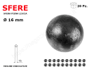 Sfera piena liscia in ferro diam. 16 mm conf.20 pz in ferro