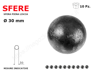 Sfera piena liscia in ferro diam. 30 mm conf.10 pz in ferro