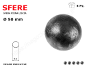 Sfera piena liscia in ferro diam. 50 mm conf.5 pz in ferro