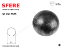 Sfera piena liscia in ferro diam. 90 mm in ferro battuto