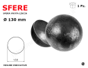 Sfera vuota liscia in ferro diam.130 mm in ferro battuto