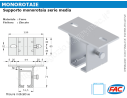 Supporto regolabile a soffitto per monorotaia media MR-B