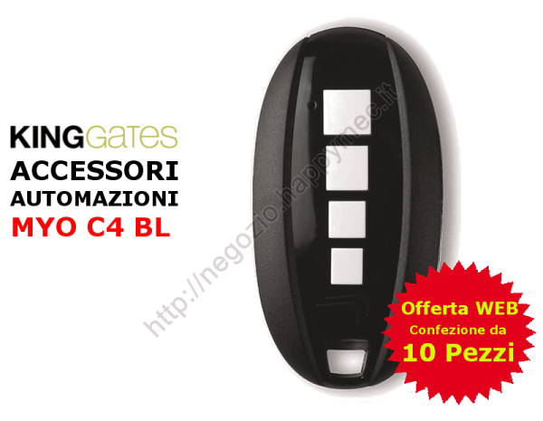 Telecomando copiatore Myo4C 4 canali 433,92Mhz colore Nero - cf