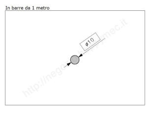 Tondo pieno diam.10mm. grezzo in barre da 1 metro in ferro