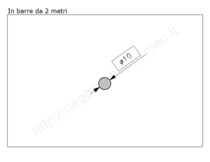 Tondo pieno diam.10mm. grezzo in barre da 2 metri in ferro