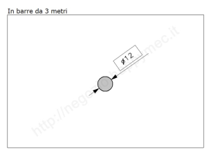 Tondo pieno diam.12mm. grezzo in barre da 3 metri in ferro