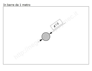 Tondo pieno diam.16mm. grezzo in barre da 1 metro in ferro