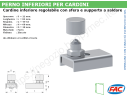 Cardine inferiore regolabile d.30 perno con sfera e supporto
