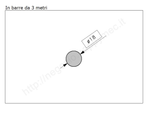 Tondo pieno diam.18mm. grezzo in barre da 3 metri in ferro