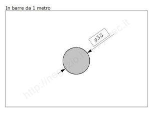 Tondo pieno diam.30mm. grezzo in barre da 1 metro in ferro