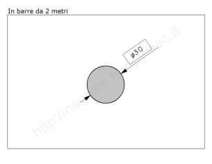Tondo pieno diam.30mm. grezzo in barre da 2 metri in ferro