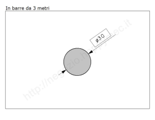 Tondo pieno diam.30mm. grezzo in barre da 3 metri in ferro