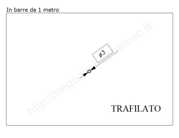Tondo pieno diam.3mm. trafilato in barre da 1 metro in ferro