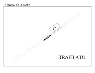 Tondo pieno diam.4mm. trafilato in barre da 3 metri in ferro