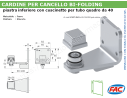 Cardine inferiore zincato Q.40x40 per cancello bi-folding