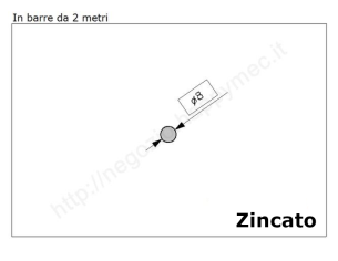 Tondo pieno diam.8mm. zincato in barre da 2 metri in ferro