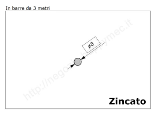 Tondo pieno diam.8mm. zincato in barre da 3 metri in ferro