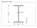 Travetto "IPE 120" in barre grezze da 1 metro in ferro