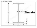 Travetto "IPE 140" in barre zincate da 2 metri in ferro