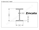 Travetto "IPE 80" in barre zincate da 2 metri in ferro