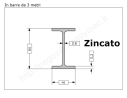 Travetto "IPE 80" in barre zincate da 3 metri in ferro