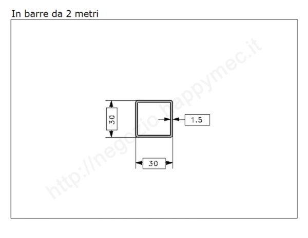 Tubo quadro grezzo 30x1,5 in barre da 2 metri in ferro