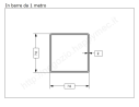 Tubo quadro grezzo 70x2 in barre da 1 metro in ferro