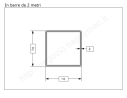 Tubo quadro grezzo 70x2 in barre da 2 metri in ferro