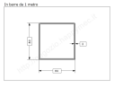 Tubo quadro grezzo 80x2 in barre da 1 metro in ferro